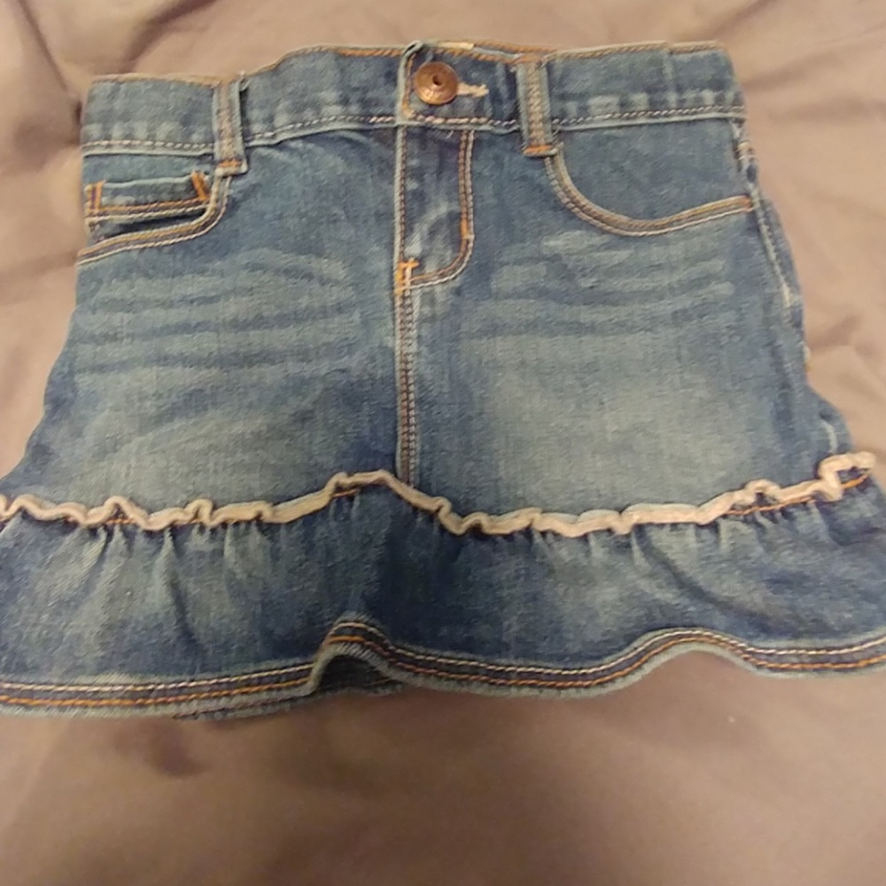 OshKosh 5T ruffled hemline jean skirt - Picture 1 of 3